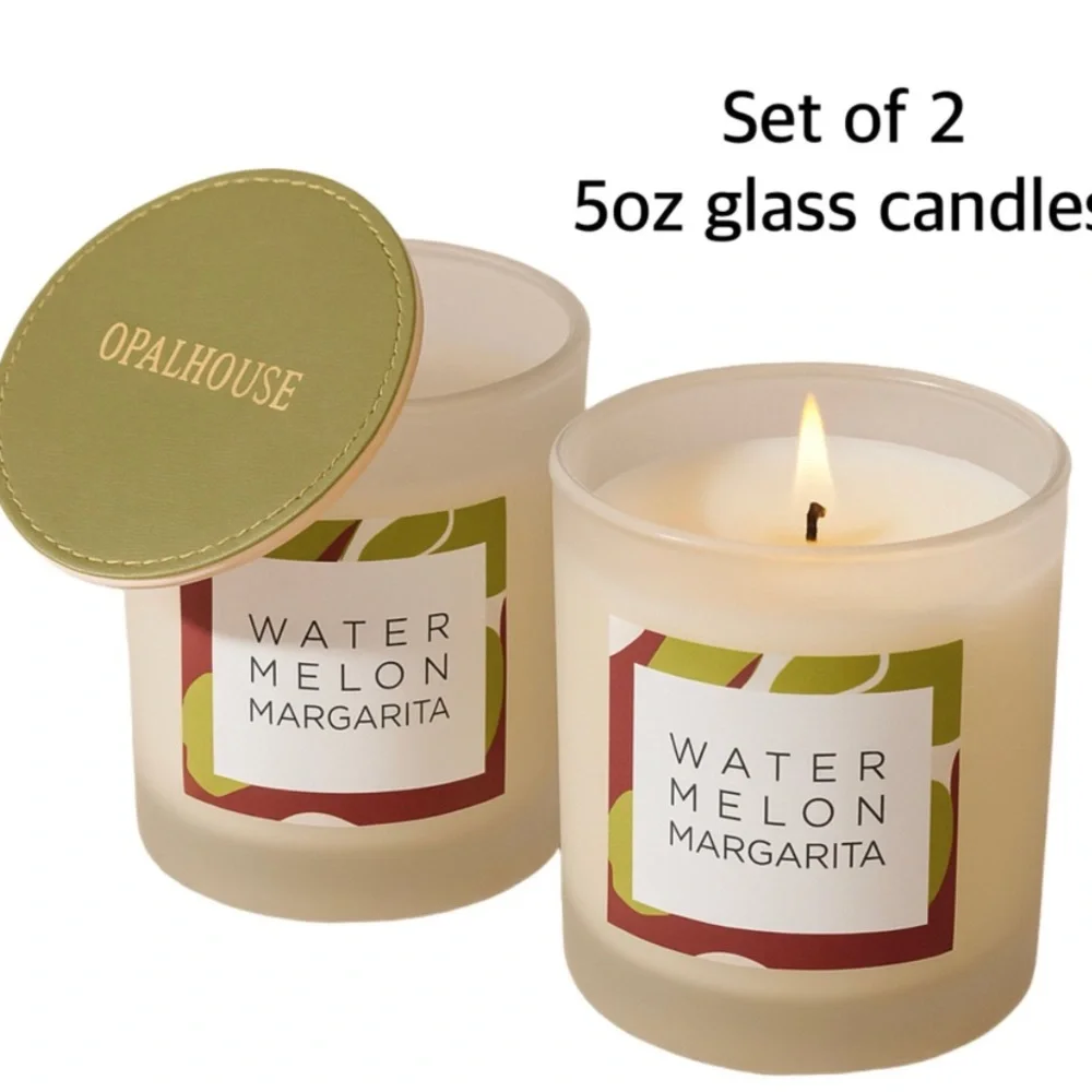 Set of 2 Opalhouse Watermelon Margarita 5oz glass candle- New